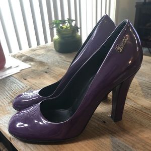 Authentic purple patent leather pumps